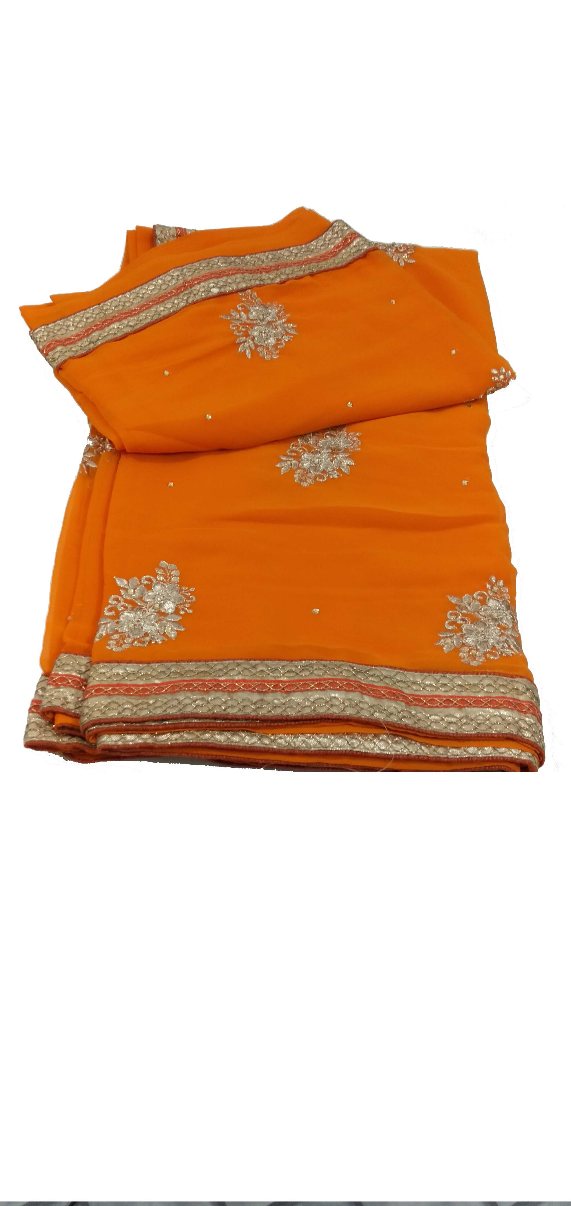 J 15 COFFEE SAREE (1PC) LIGHT ORANGE MIX