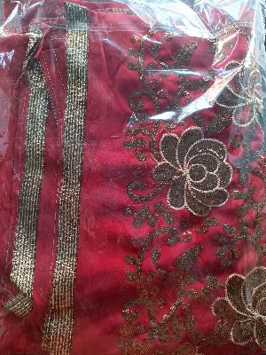 J 92  SAREE (1PC) MAROON MIX